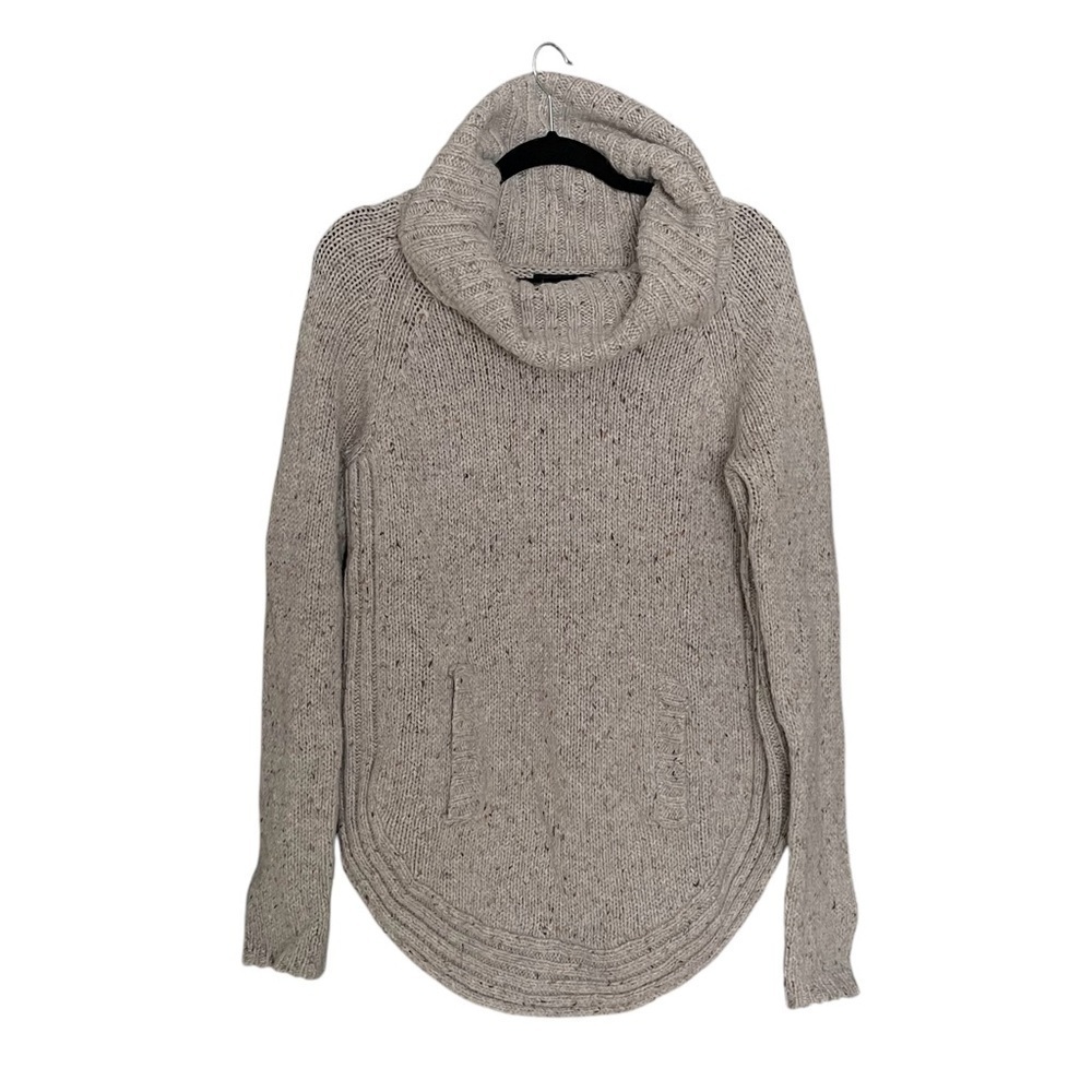 CYNTHIA ROWLEY Wool Cowl Neck Sweater Grey L